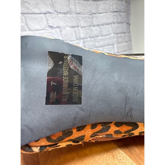 Charlotte Russe Cheetah Women's Bootie Shoes High Heel Zip Side Worn Once! SZ 7 - Picture 5 of 5